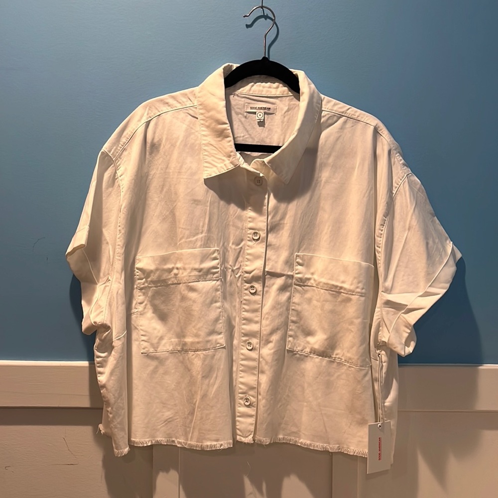 Good American cropped cotton top